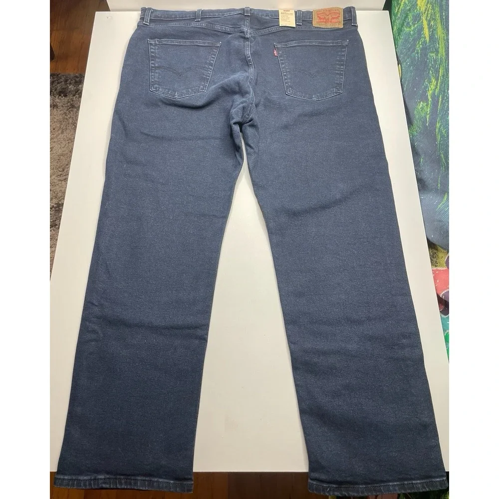 Levi's 505 Regular Fit Jeans Mens 42x30 Blue Indigo Stretch Straight Leg